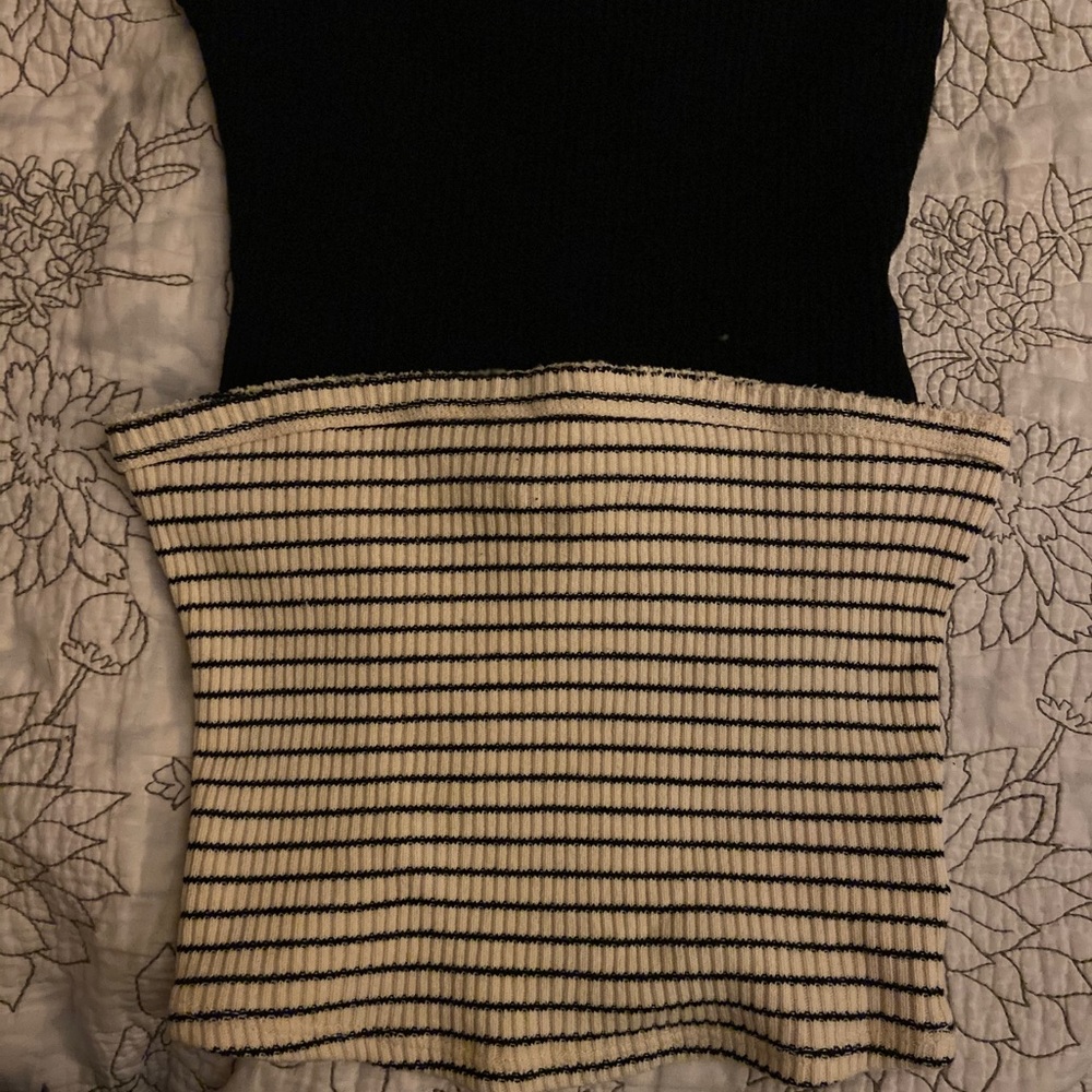 Two tube tops, black and b&w